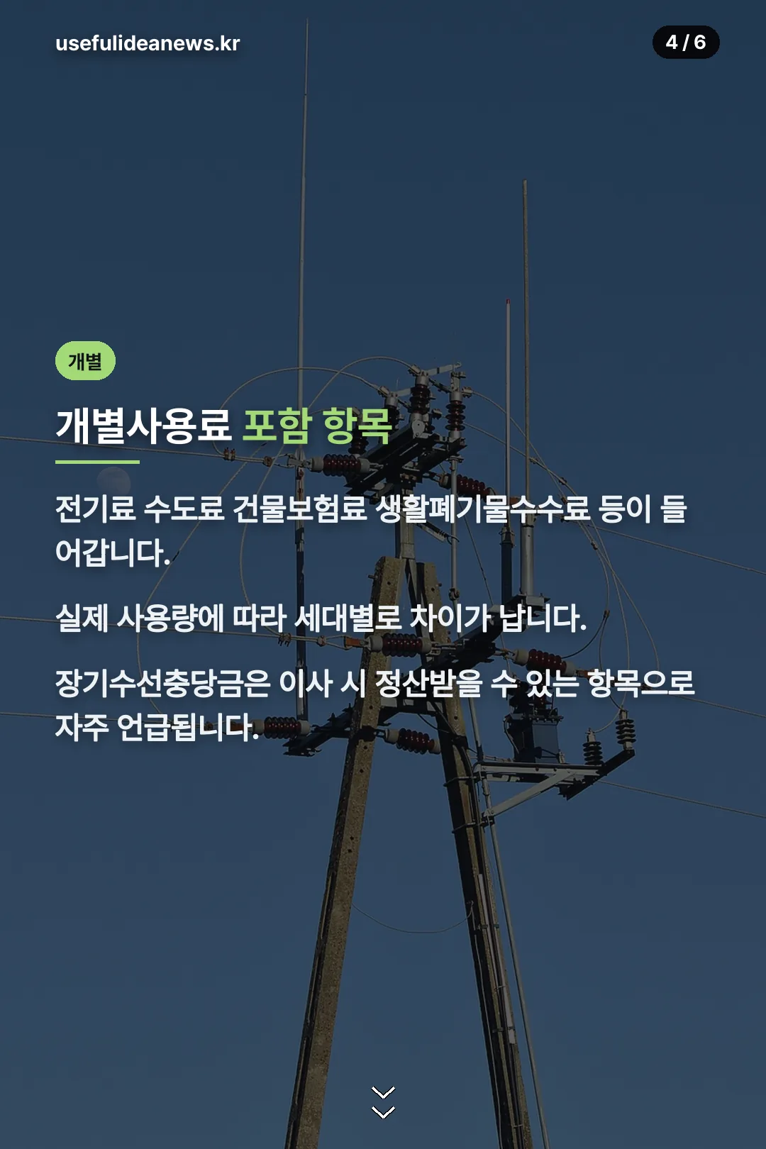개별사용료 항목