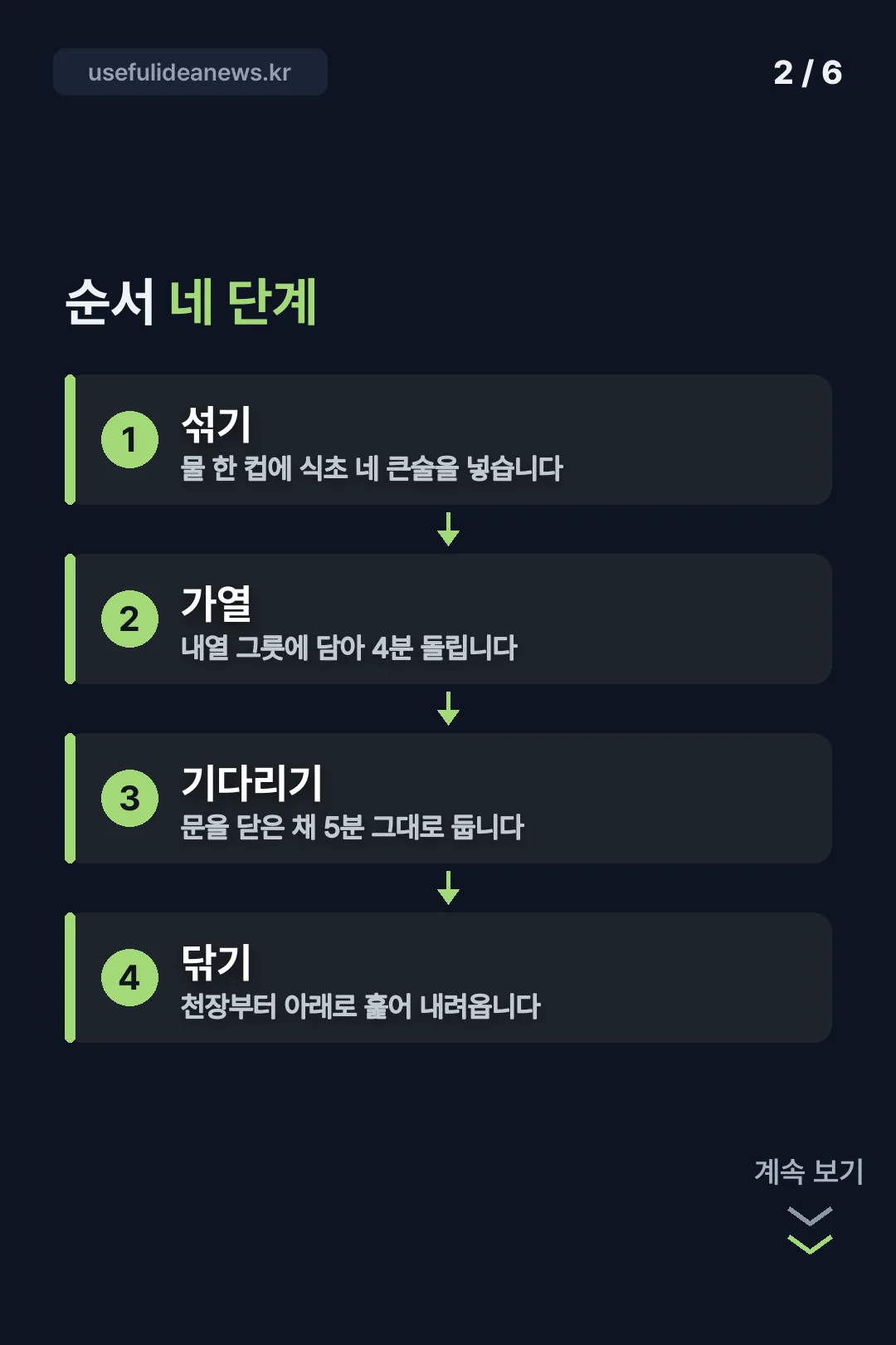 청소 순서 네 단계