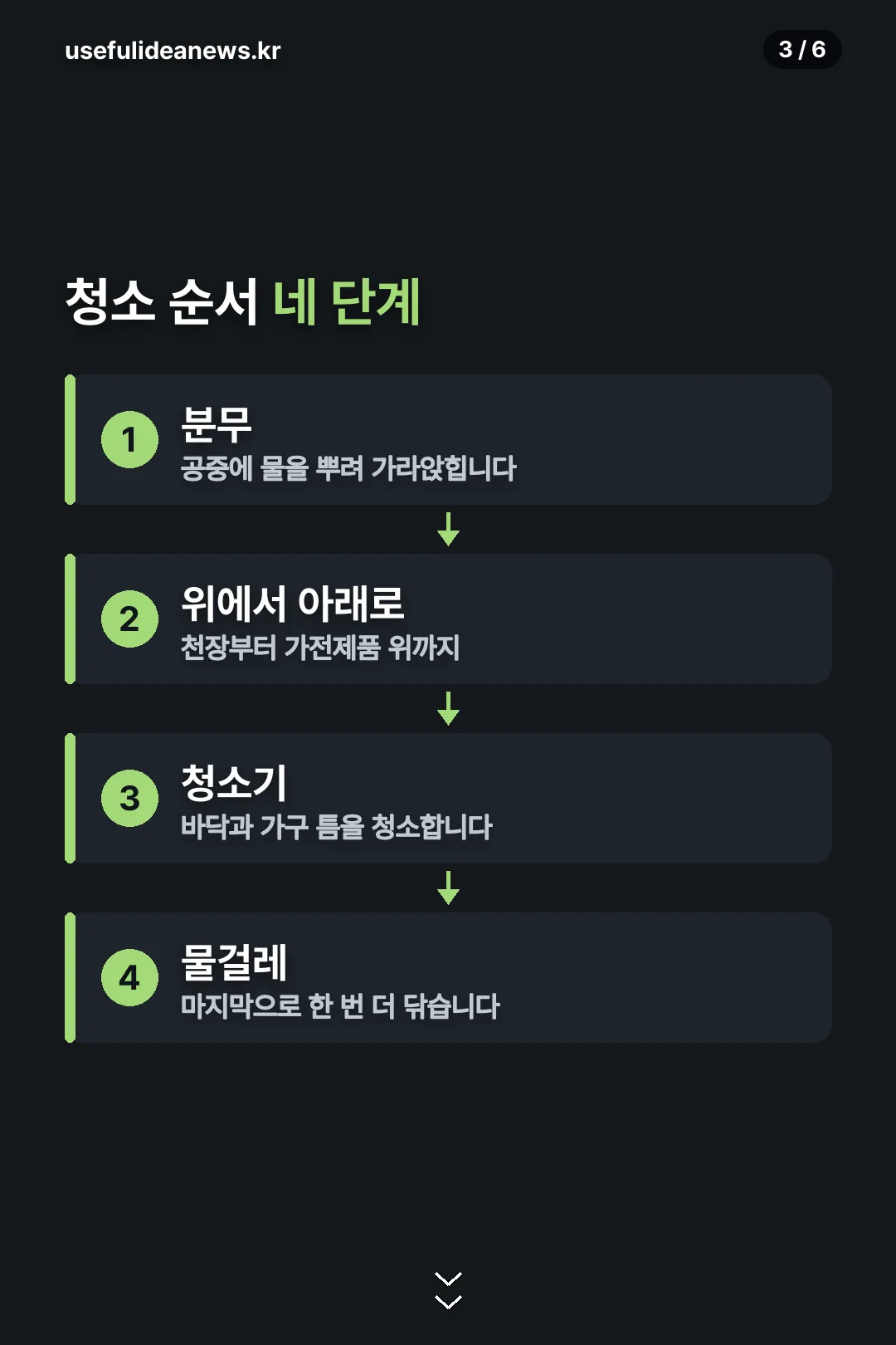 청소 순서 네 단계